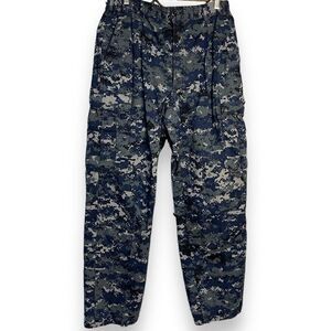 Bethel Industries US Navy Trousers Medium Blue Camo Print Pockets Military USA